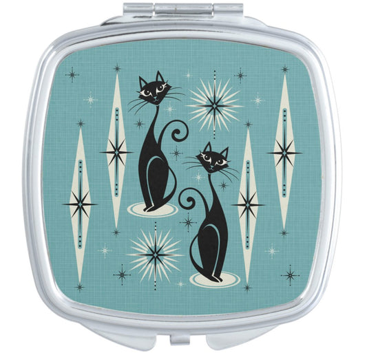 Mid-Century-Meow-Retro-Atomic-Cats-on-Blue-Compact-Mirror-front