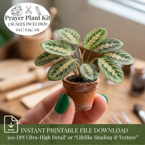 Printable Miniature Prayer Plant Houseplant Sheet (Multi-Scale Kit)