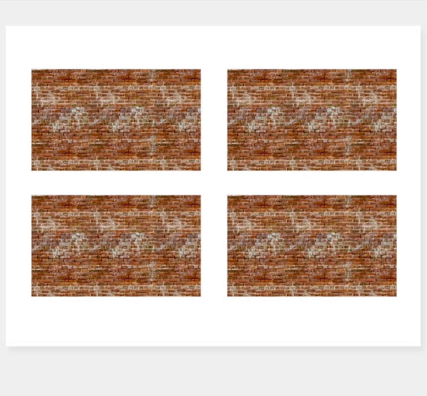Brick wall sticker Recangular sheet of 4 stickers