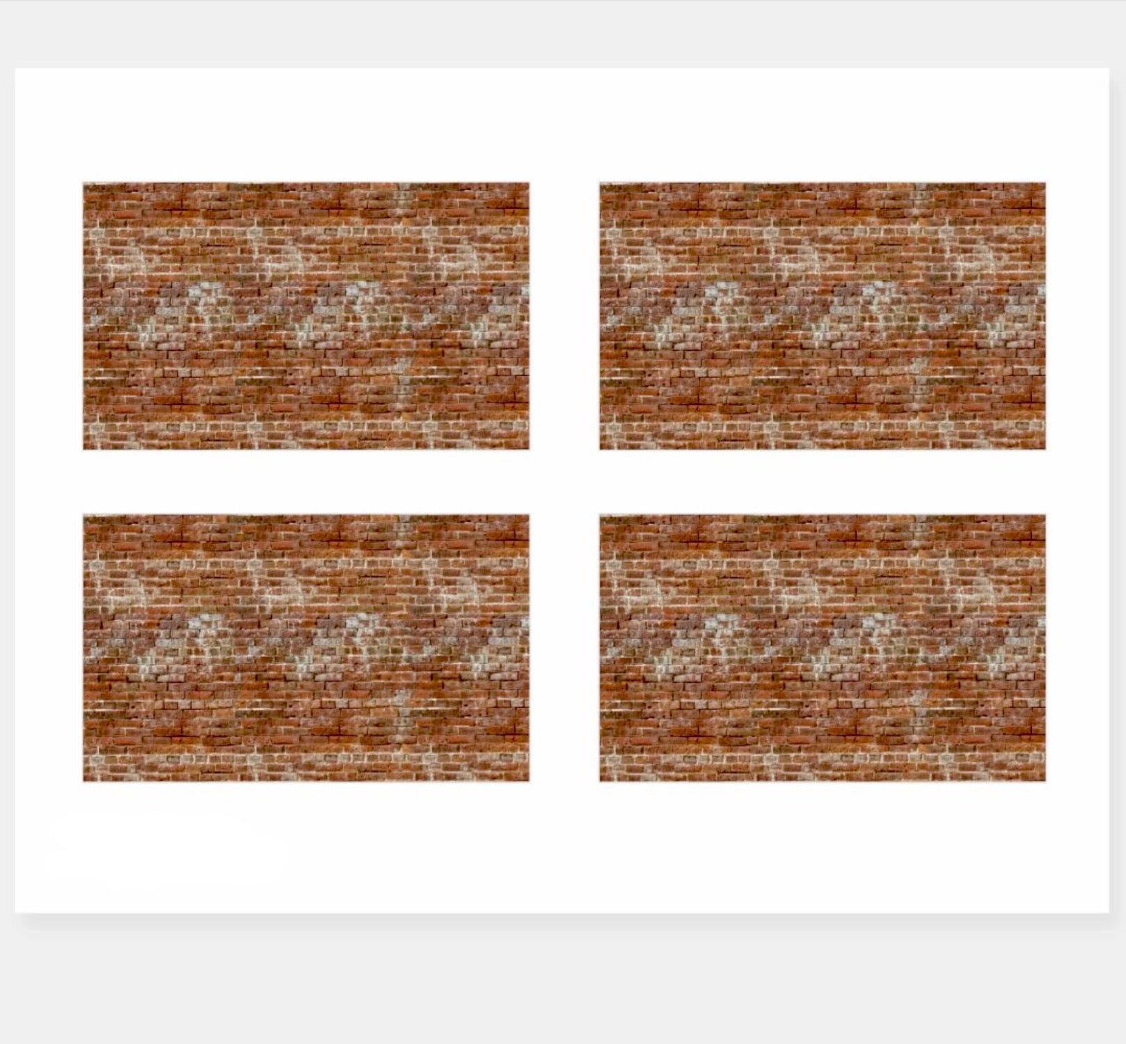 Brick wall sticker Recangular sheet of 4 stickers