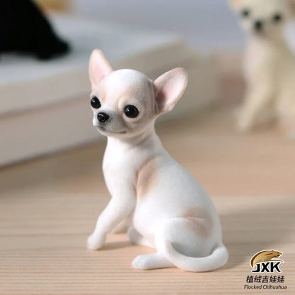 1/6 Scale Miniature Chihuahua Resin Dog Figurine – Realistic Puppy Model for Action Figures, Dioramas & Dollhouse Decor