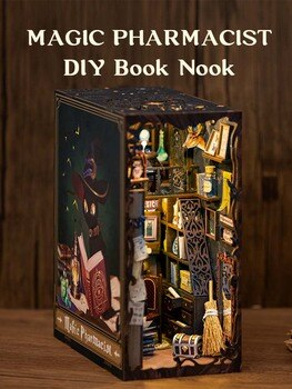 Magic Pharmacist Book Nook Kit with Light - Miniature Toy Kit DIY book nook