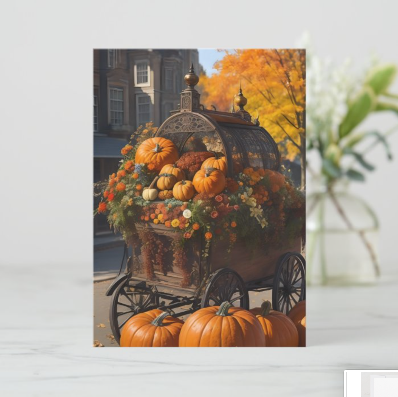 Pumpkin Harvest Elegance - 5"x7" Flat Holiday Card