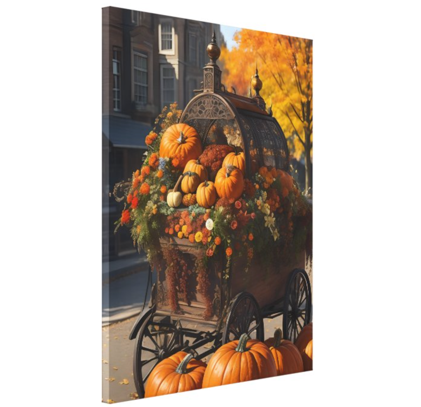 Pumpkin Harvest Elegance Canvas Print Side view