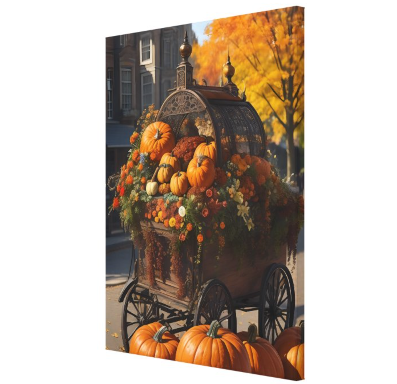 Pumpkin Harvest Elegance Canvas Print Side