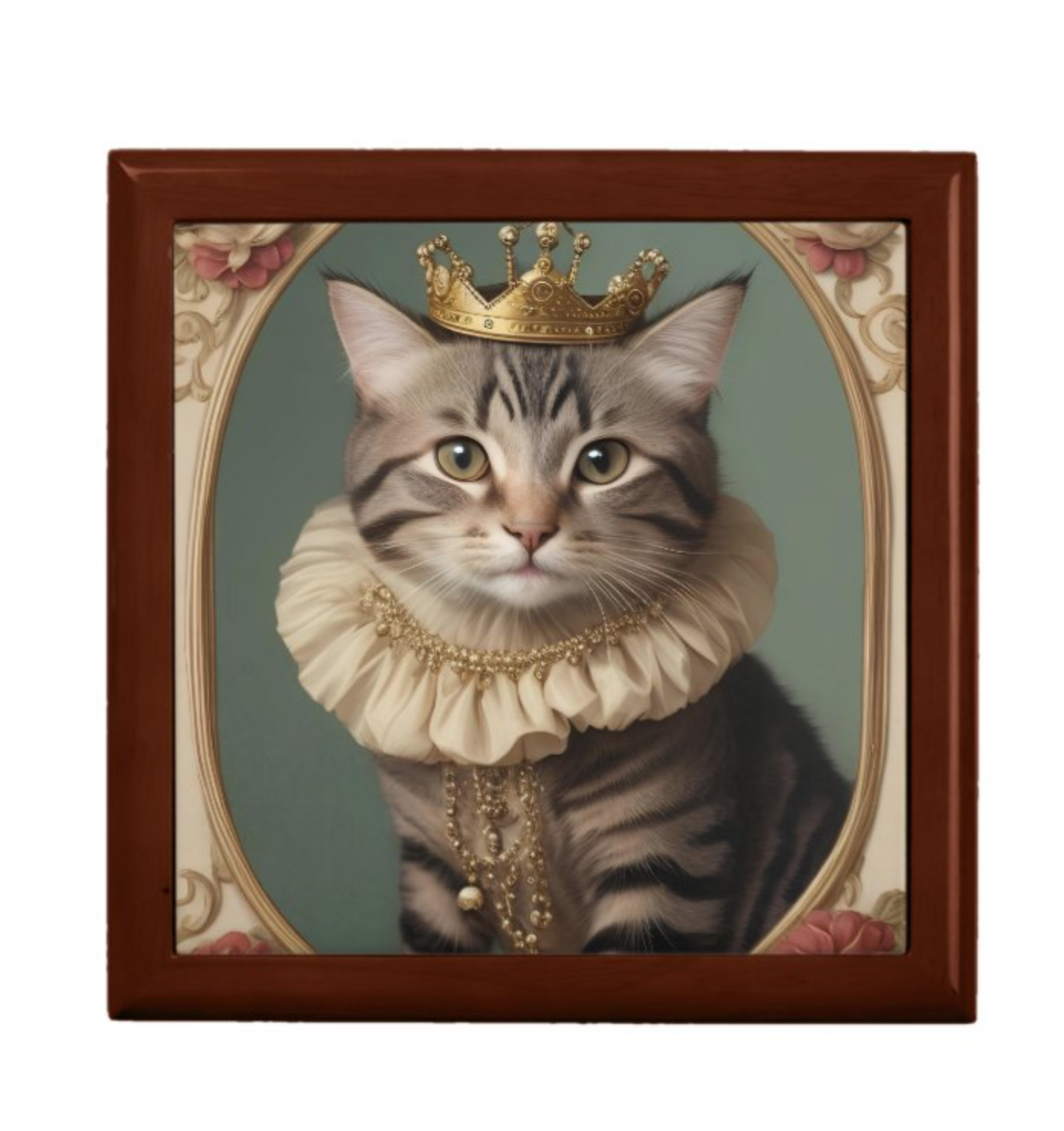 Princess Paws Keepsake Gift Box front-golden oak