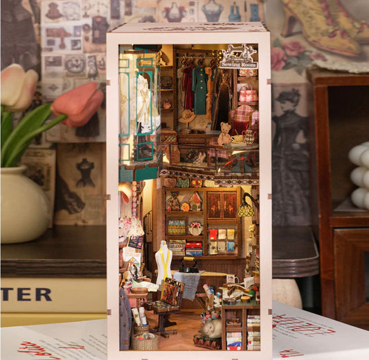 Sewing Room DIY Wooden Book Nook  full view