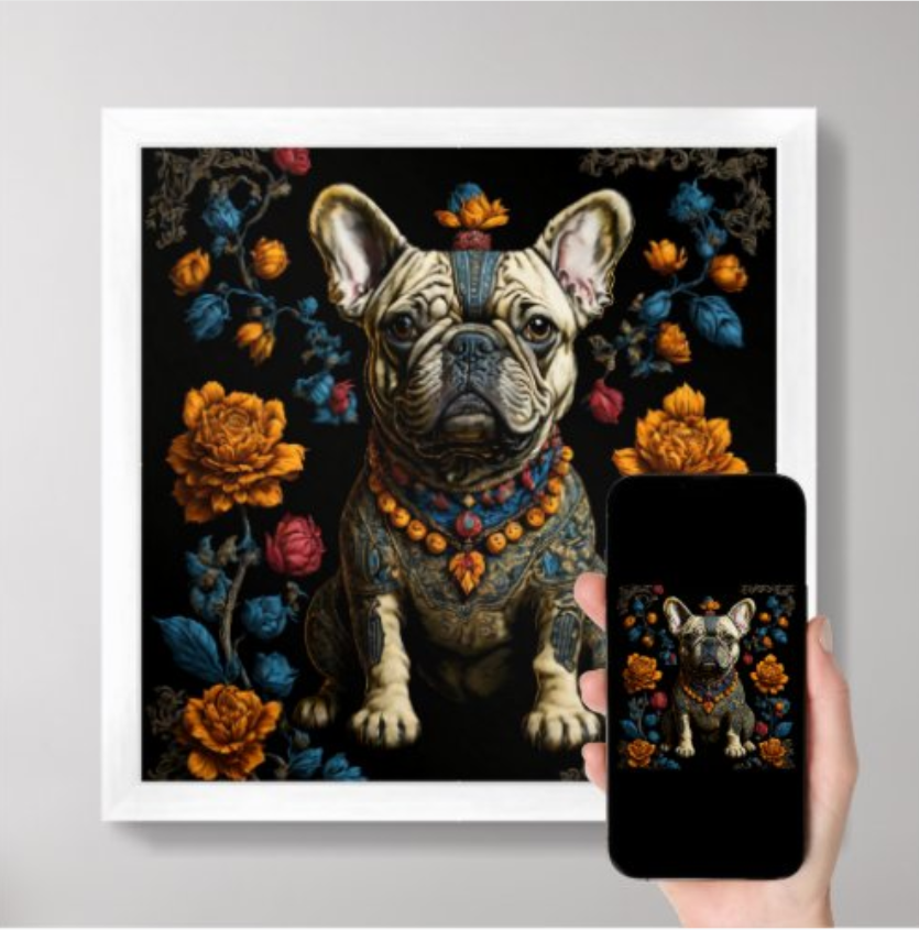 Mexican Folk Art French Bulldog Poster Print downloadable