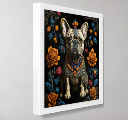 Mexican Folk Art French Bulldog Poster Print side