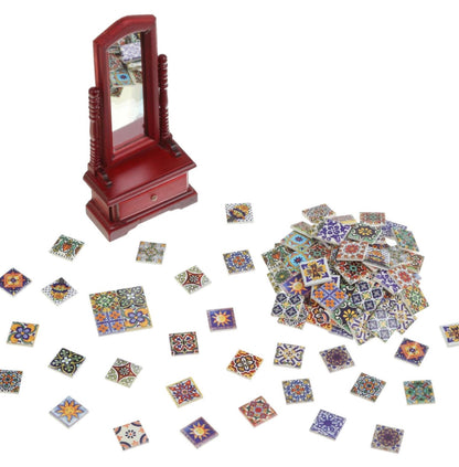 150 pcs, Dollhouse Flooring, 1:12 Scale Doll House Tiles