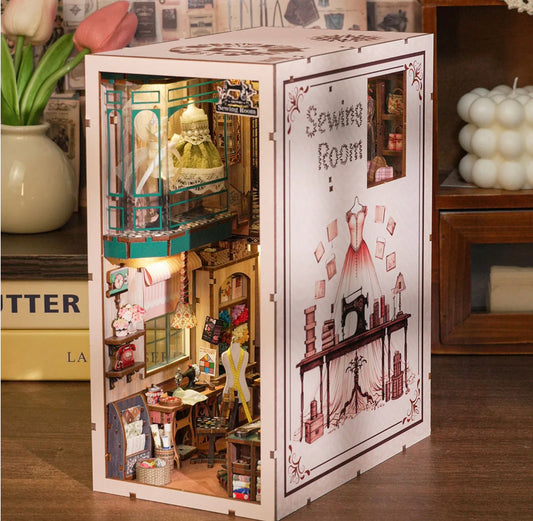 Sewing Room DIY Wooden Book Nook  interior view