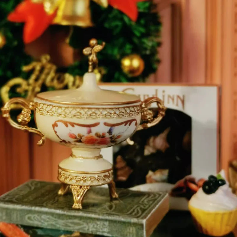 European Ornate Candy Dish - Dollhouse Miniature