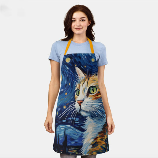Starry-Night-Cat-Apron-for-women