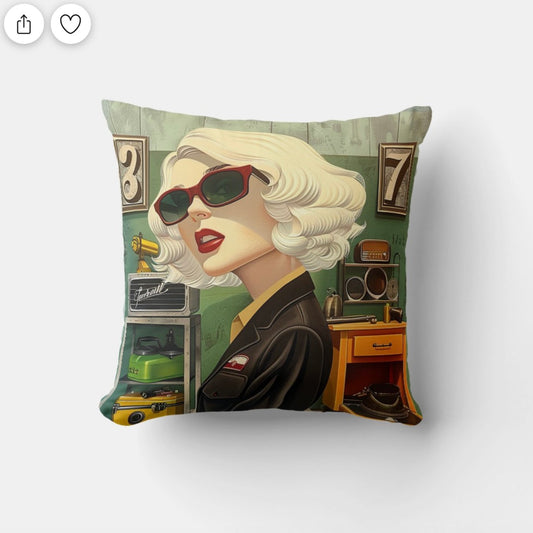ToolTimeBlonde Throw  Pillow 16"x16" front