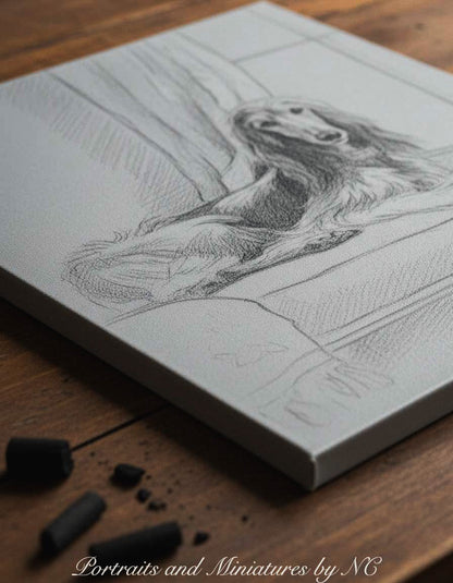 Afghan Hound Portrait - Custom Painted Portrait Example