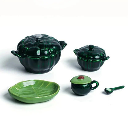 Staub Miniature Alloy Cook Set - 1/6 Scale Miniatures green set