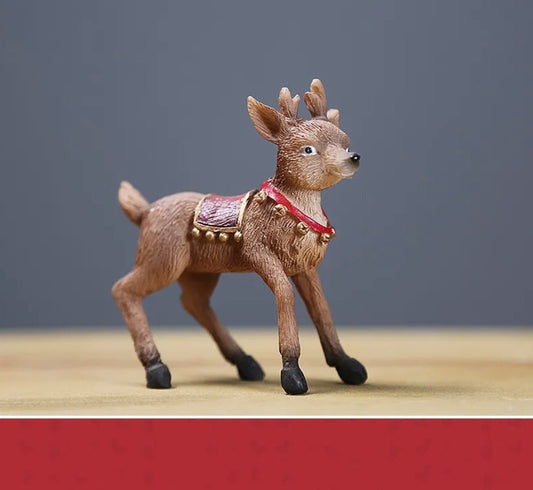 Miniature Resin Christmas Fawn Figurine (7.5cm) – Tiny Deer Decor for Fairy Gardens & Holiday Displays