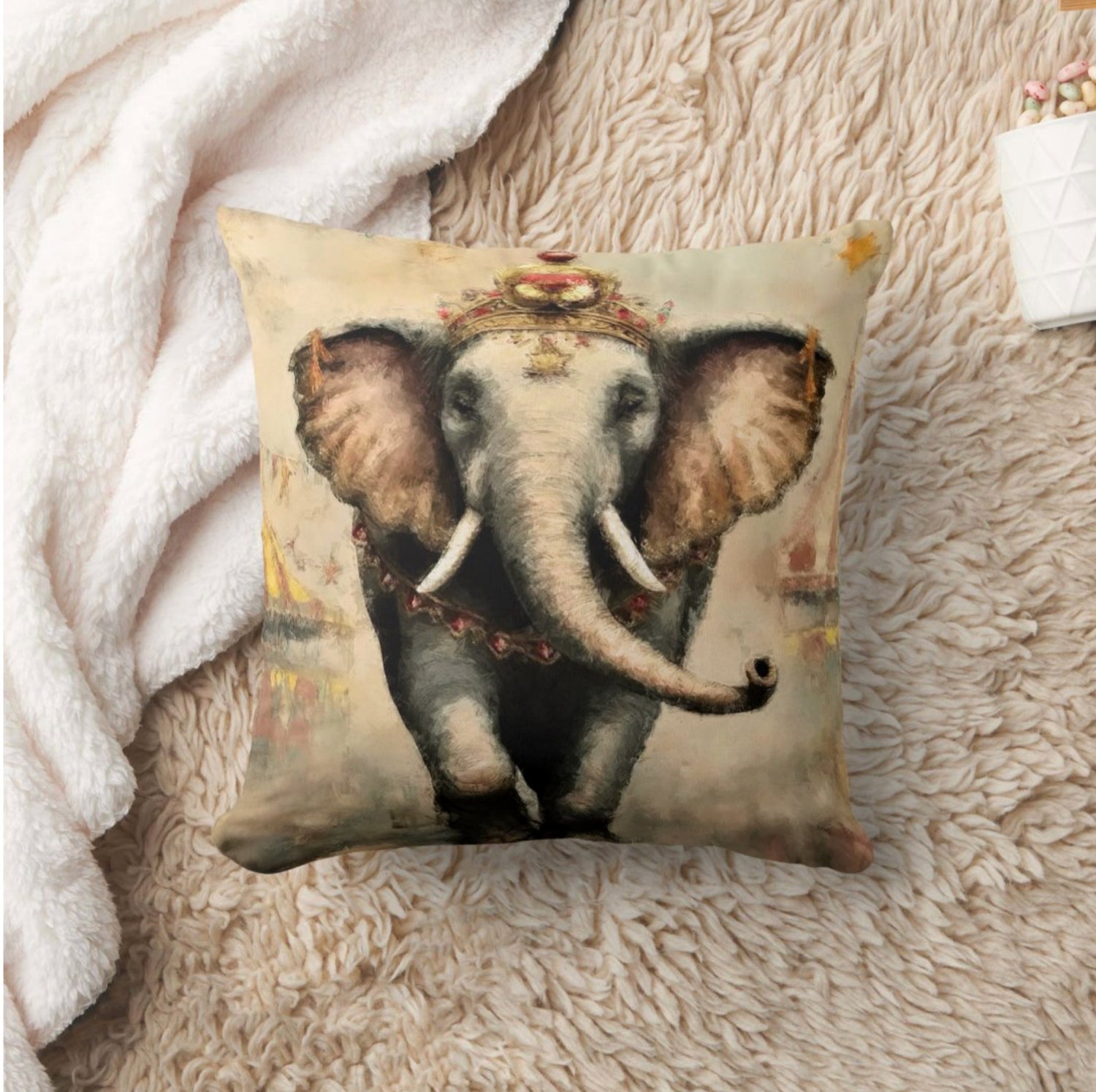 throw pillow - elephant design