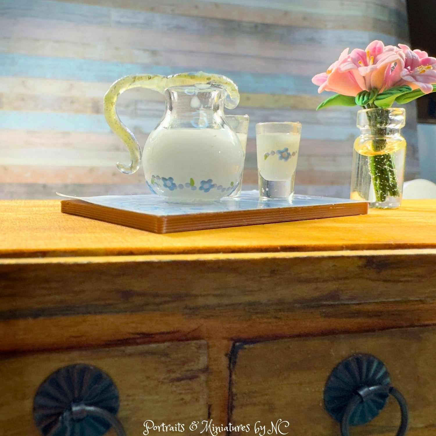 close-up miniature milk pitcher