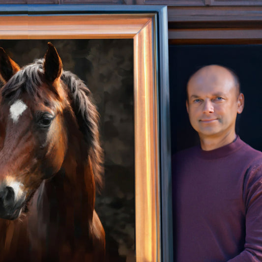 customer with horse portrait