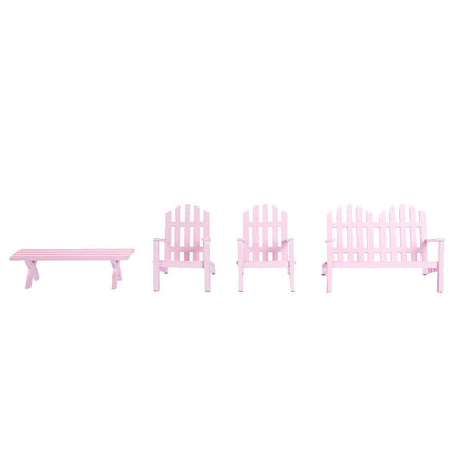 Dollhouse Park Table And Chairs  pink set
