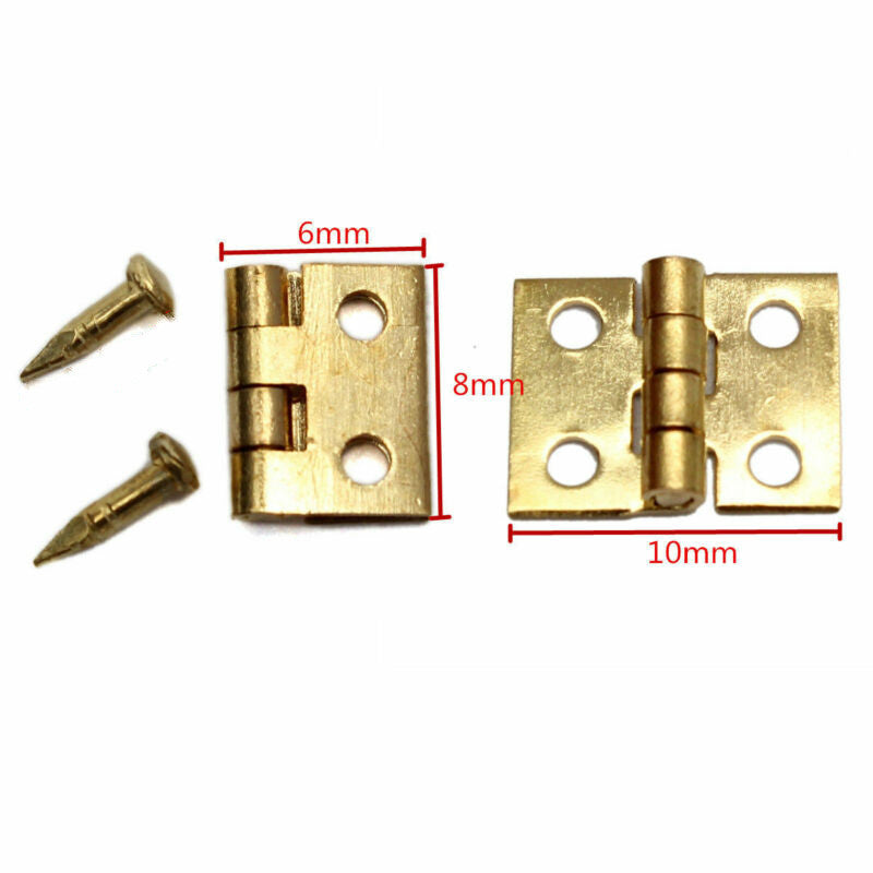 Miniature Small Hinge - Copper Hinge Dollhouse Building Supplies size