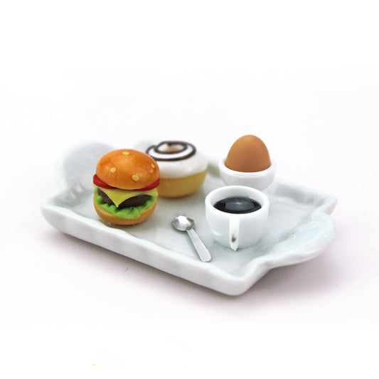 Burger Plate - Dollhouse Food 1/12 Scale 