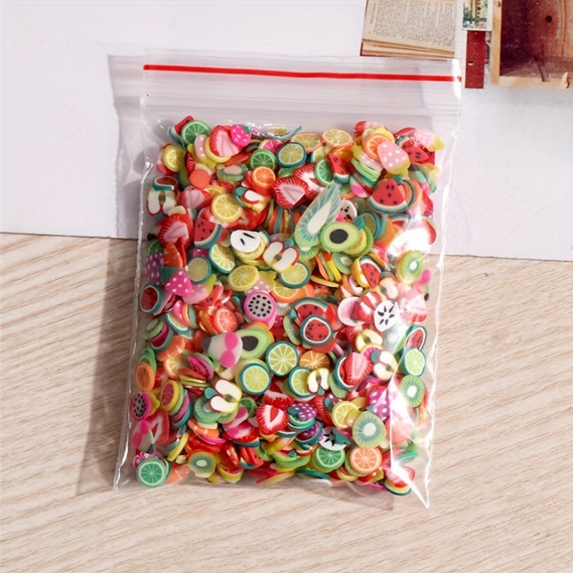 1000pcs Tiny Polymer Clay Fruit Slices for Diorama Styling