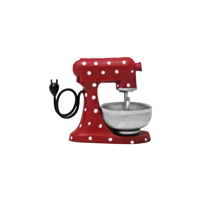 Red Mini Mixer - Dollhouse Kitchen Accessories with cord