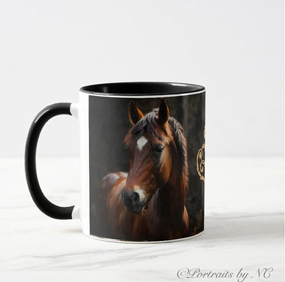 Brown Beauty: Sip in Style with our 11 oz Horse-themed Mug