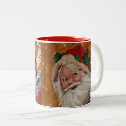 Jolly Santa Christmas Two-Tone Coffee Mug  11oz