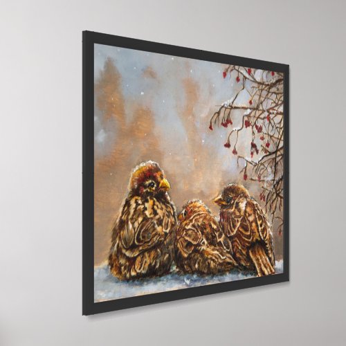 Sparrows Keeping Company - Poster Print 11x14 in