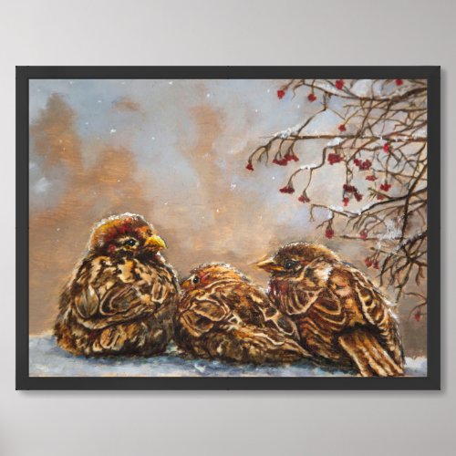Sparrows Keeping Company - Affiche imprimée 12 x 8 po