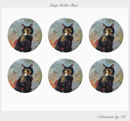 Colorful Cat Stickers in two Sizes
