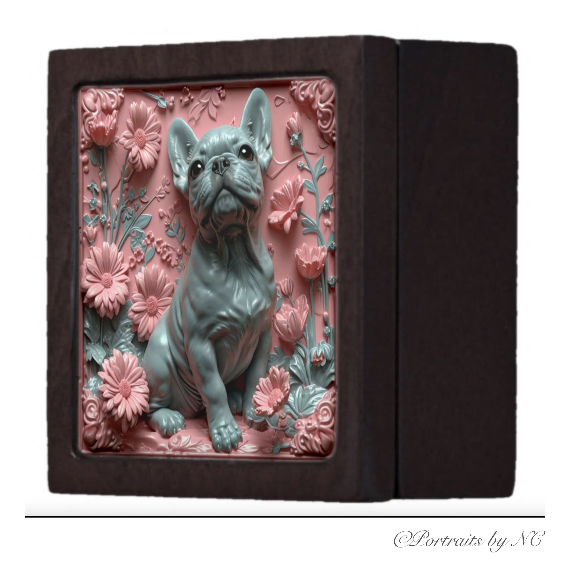 Magnetic box with French Bulldog side