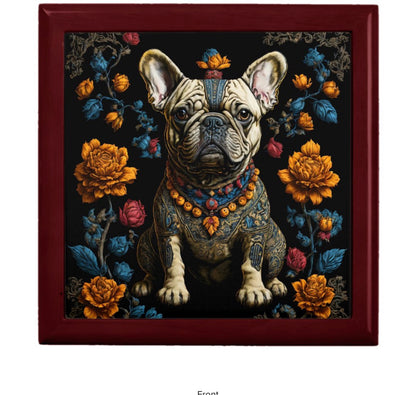 Mexican Folk Art French Bulldog Keepsake Box