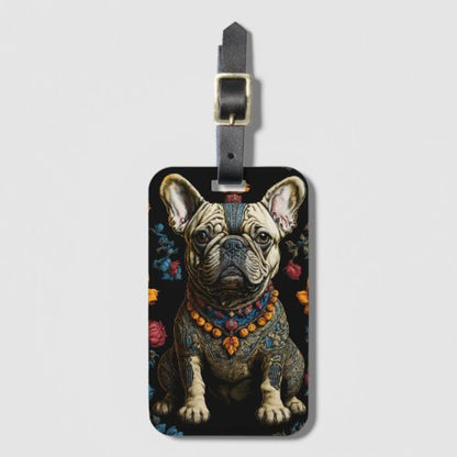 Mexican Folk Art Bulldog Luggage Tag