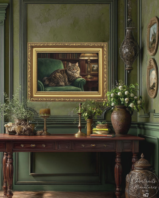 American Bobtail Cat– Commissioned Oil Portrait