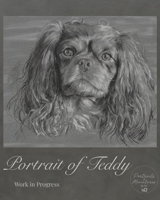 Cavalier King Charles Oil Portrait - Portrait of Teddy