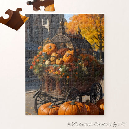 Pumpkin Harvest Elegance 11"x14" Puzzle with Gift Box