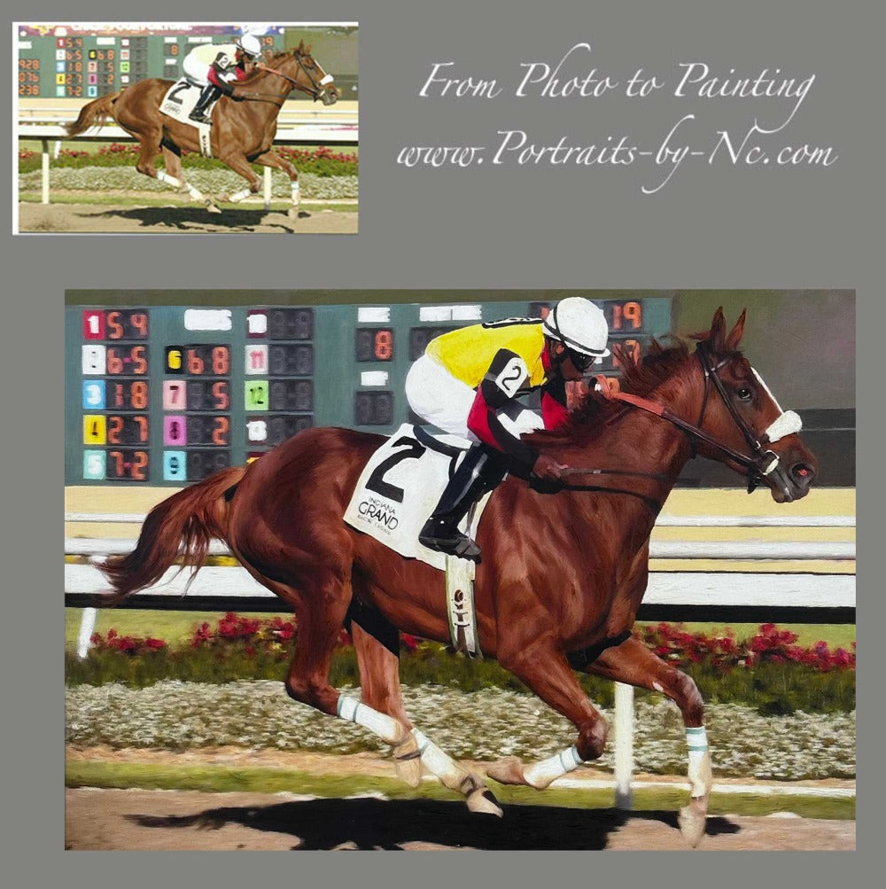race horse painting from photo