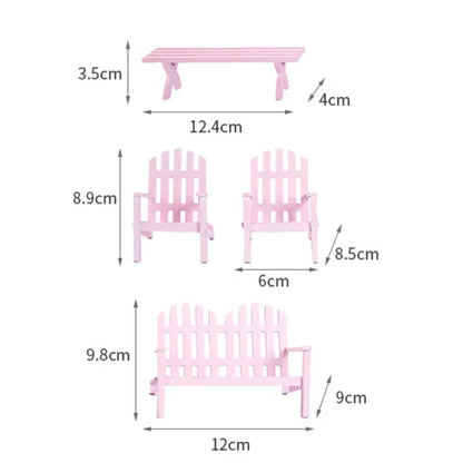 Dollhouse Park Table And Chairs  size chart
