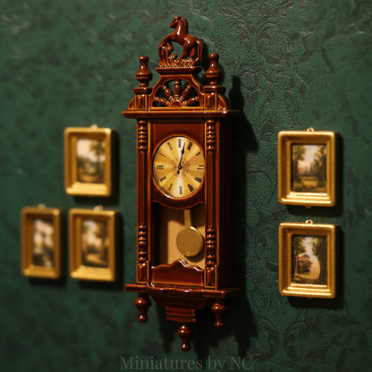 Narrow Dollhouse Roman Wall Clock 1 12 Scale