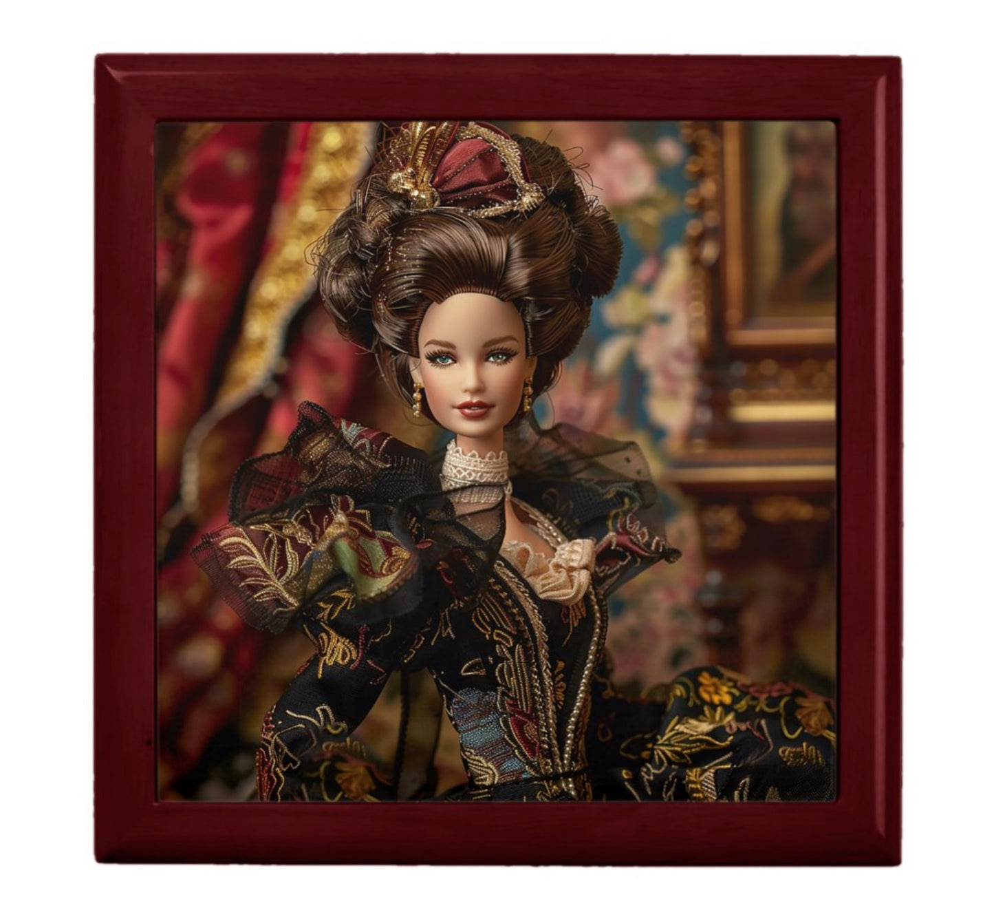 victorian-barbie-wooden-jewelry-keepsake-box-mahogany-front