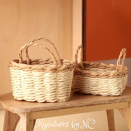 Miniature Doll House Wicker Basket