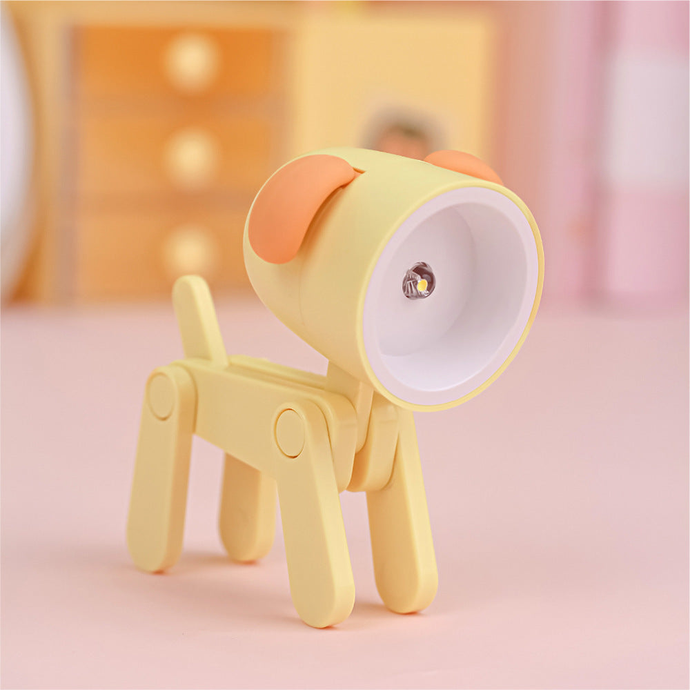 Small Mini Folding - Table Lamp - Night Light 1/6 Scale Doll Accessory Various Animal Shapes yellow puppy