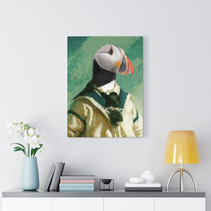 Stretched Canvas Print - Puffin Ahoi over table
