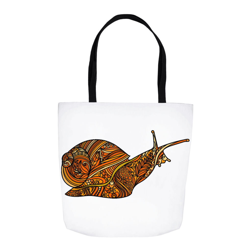Teacher Gifts Orange Snail Science Tote Bags Large Front