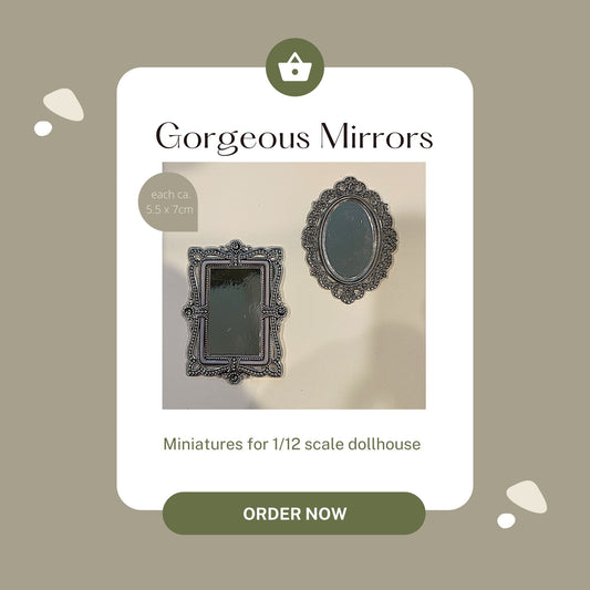French Style 1/12 Scale dollhouse mirrors
