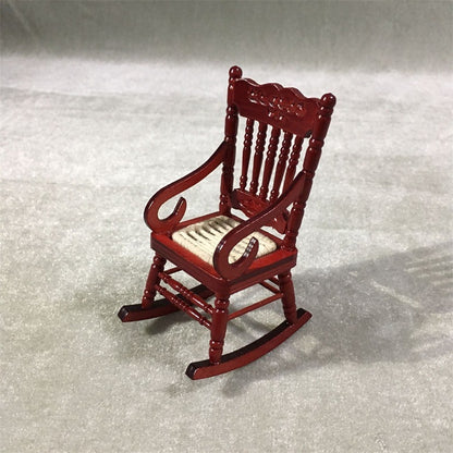 Miniature Rocking Chair 1 12 Scale Dollhouse Furniture mahigany